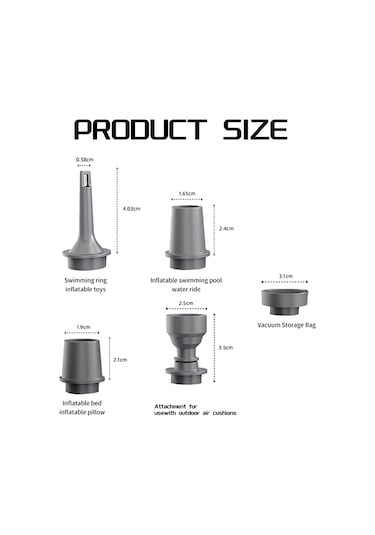 Kamp İçin Işıklı Elektrikli Hava Pompası Şişirme/söndürme Pompaları -a Siyah