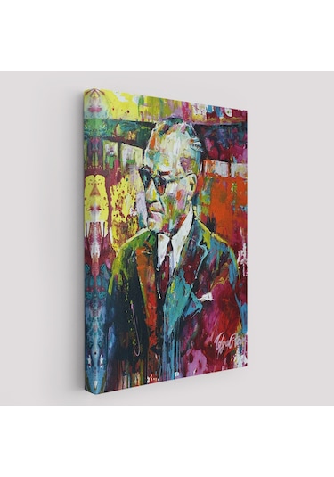 Yağlı Boya Efektli Renkli Mustafa Kemal Atatürk Duvar Tablosu-6069