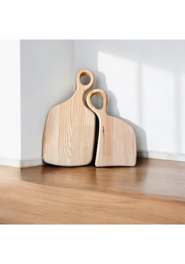 El Yapımı Çam Ağacı Ahşap Kesme & Sunum Tahtası 2'li