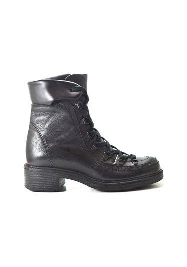 Riccardo Colli 3175 Hakiki Deri Siyah Kadın Postal Bot Siyah