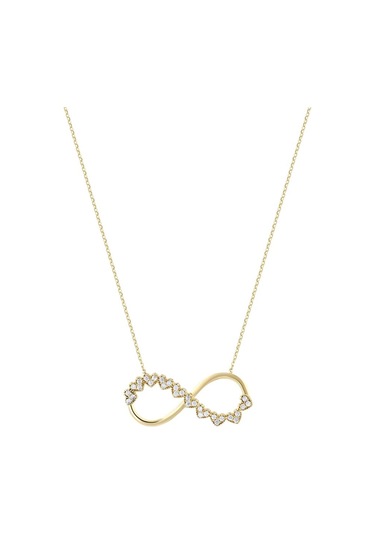 14 Ayar Kalpli Sonsuzluk Tasarım Altın Kolye Altın