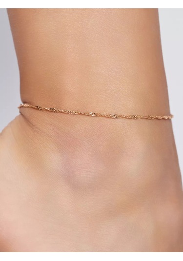 Mıx Jewelry Gümüş Ayak Bileği Bilekliği Altın Kaplama 40718213 Altın