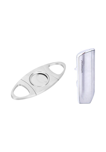 Parmida Gümüş Üç Torch Pürmüz Çakmak Ve Metal Kesici Set