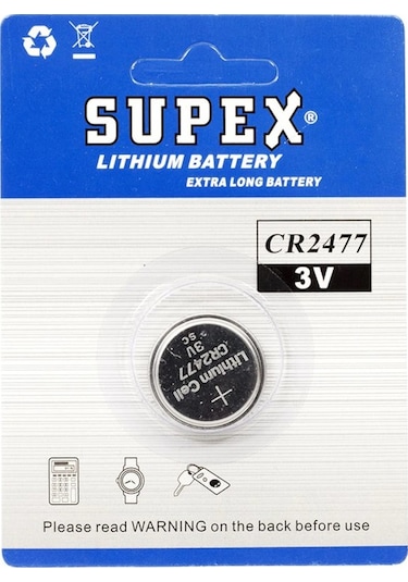 Supex Extra Long Battery CR2477 3V Lityum Pil