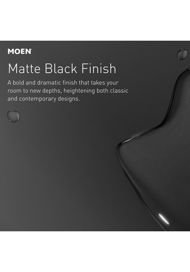 Moen Beric Mat Siyah Modern Tek Kolu Tek Delikli Banyo Bataryası Diğer