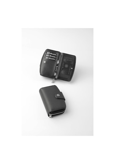 Cengiz Pakel Orta Boy Çıt Çıt Detaylı Kadın Cüzdan/portföy - 65300 - Siyah 65300-siyah