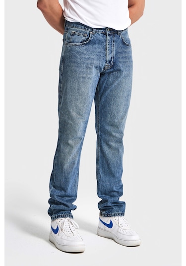 Itsbasic Erkek Kot Rengi Straight Fit %100 Koton Denim Kırmızı