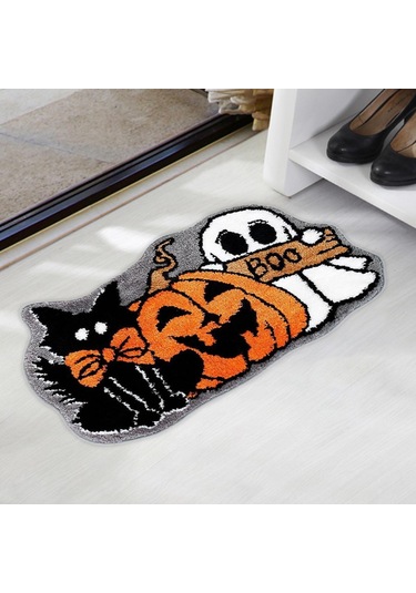 Suntek Cadılar Bayramı Zemin Matı Modern Dekoratif Alan 40cmx60cm Çok Renkli