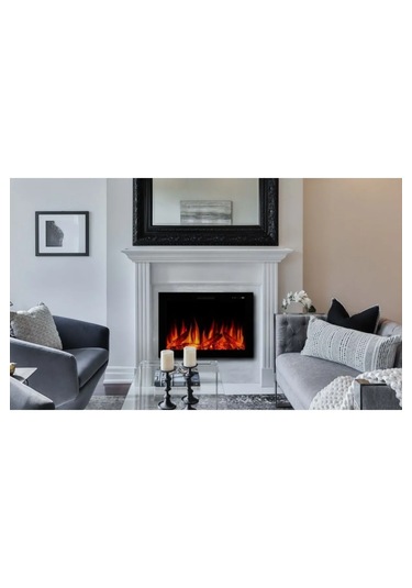 Masta 80 Elektrikli Şömine - Isıtıcısız, Cam Çerçeveli, Tek Renkl