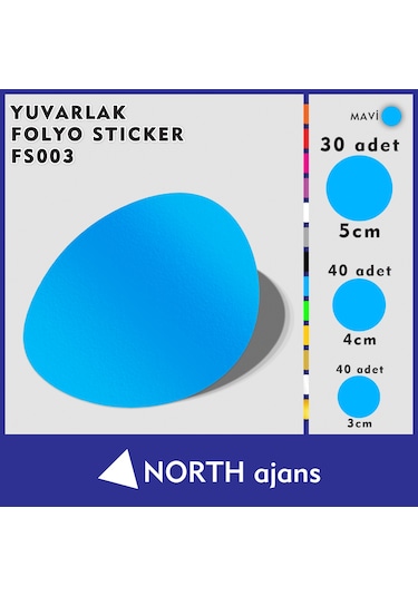 Yuvarlak Folyo Duvar Sticklerı Mavi