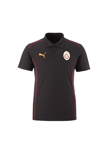Galatasaray Lisanslı A-takım Uv Kutulu Polo Yaka Siyah T-shirt SIYAH
