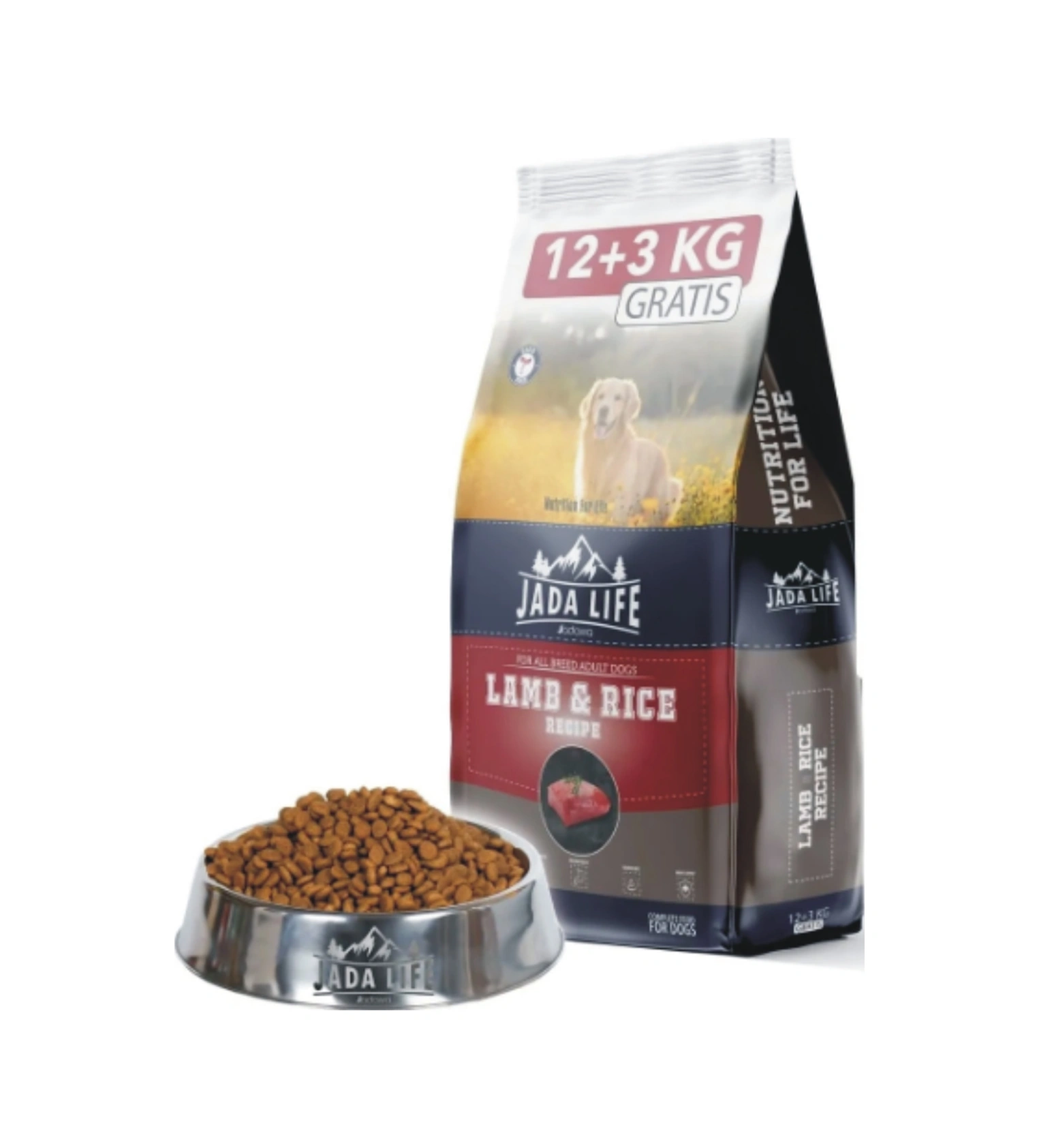 Jada Life Kuzu Etli & Prinçli Yetişkin Köpek Maması 12+3 Kg.