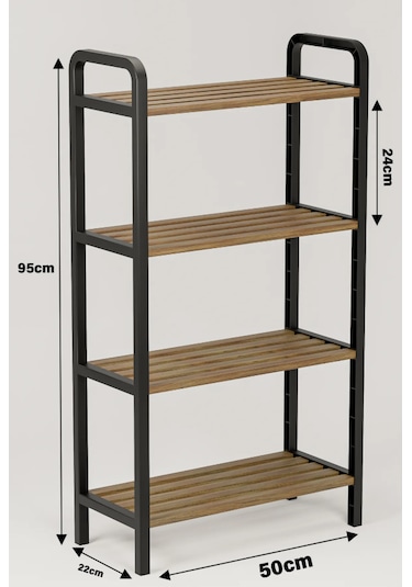4 Katlı Ahşap Çubuklu Mutfak Düzenleyici,50cm Mutfak Rafı