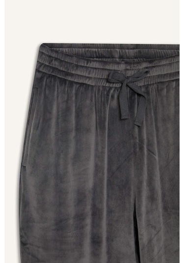 Defacto Regular Fit Cepli Kadife Pijama Altı F4672ax25wnar138 Antrasit