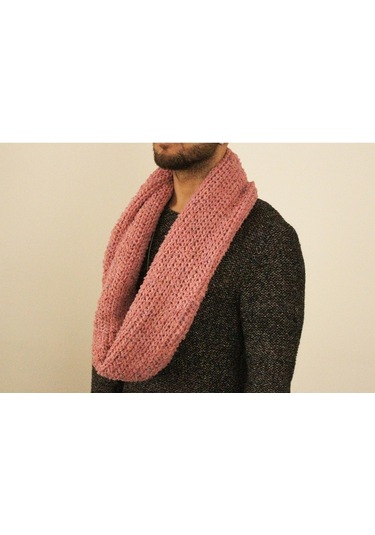 Boldy Örme Boyunluk Triko Atkı Somon Unisex (528296005)