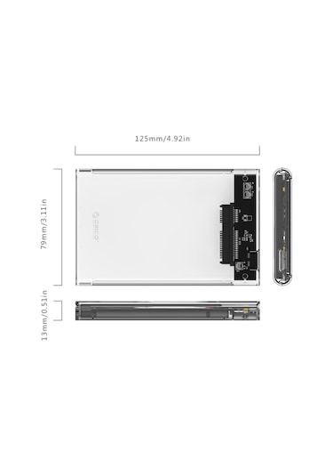 Orıco Usb 3.0 Micro B Şeffaf 2.5 İnch Sata Ssd Hard Disk Kutusu