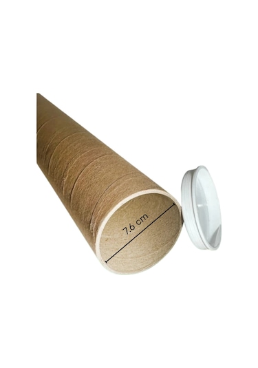 Postüp Karton Silindir Kutu - Ambalaj 125 X 7,6 Cm Kapaklı 1 Adet