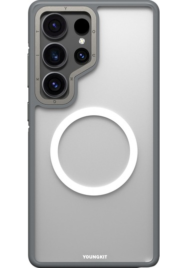 Galaxy S25 Ultra Kılıf Magsafe Uyumlu Youngkit Rock Sand Serisi Kapak Gri