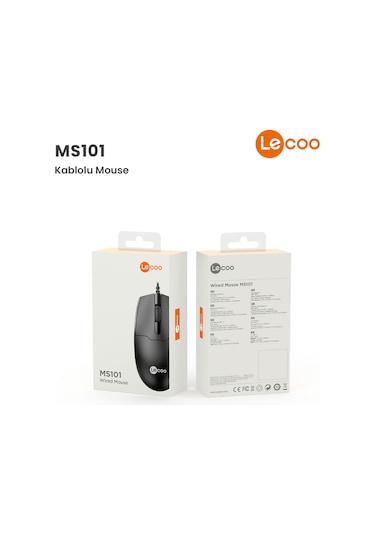 Lecoo MS101 USB Kablolu 1200DPI 3 Tuşlu Optik Mouse