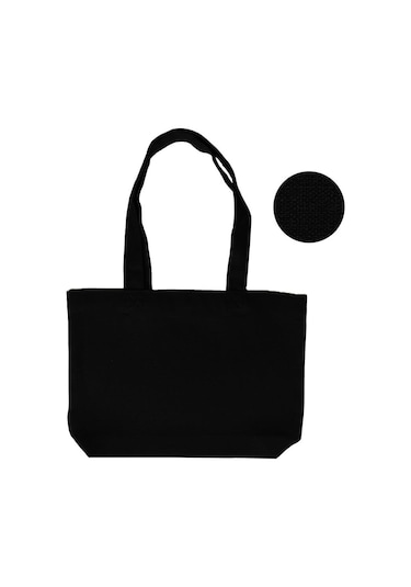 Keten Görünümlü Körüklü Kadın Kol Ve Omuz Çantası Siyah-1411