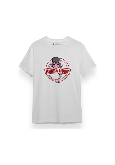 Forrest Gump Bubba Gump Shrimp Co Beyaz Kısa Kol Erkek Tshirt 001