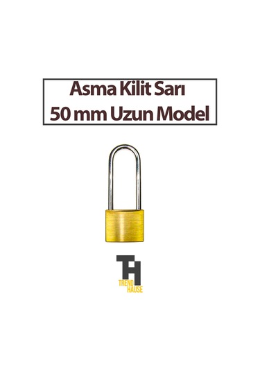 Asma Kilit Sarı 50 Mm Uzun Model