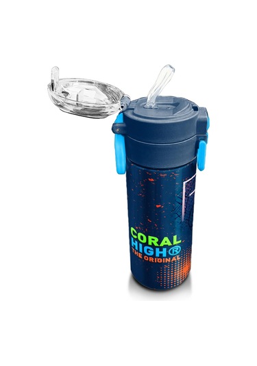 Coral High Kids Turuncu Lacivert Basketbol Desenli Pipetli Ve Direkt İçim Çelik Termos 500 Ml 31967 Turuncu