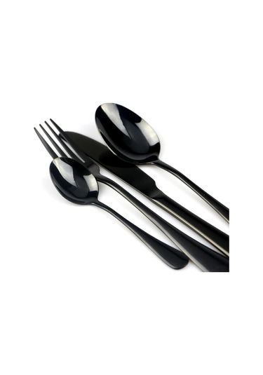 Gümüş 4 Adet Yemek Takımı Seti Paslanmaz Çelik Renkli Gökkuşağı Çatal Bıçak Takımı Gümüş