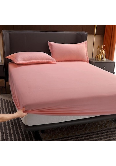 Pembe Yüksek Kaliteli Pamuklu Yatak Örtüsü Kaymaz Sabit Pamuklu Çarşaf Yatak Örtüsü Simmons Koruyucu Kapak 120cmx200cm Thin Cushion Pembe