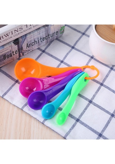 Pişirme Araçları Ölçek Renkli 5 Parça Ölçüm Kaşığı Yüksek Kaliteli Gıda Kalınlaşmış Maya Ölçüm Kaşığı Seti Mutfak Eşyaları Renkli