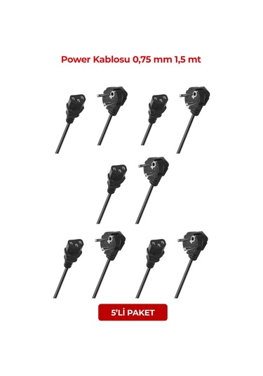 S-lınk Sl-p175, Power Kablosu 0,75mm 1,5mt 5li Paket