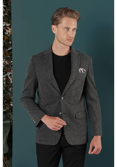 C 653 Slim Fit Siyah Spor Ceket Siyah