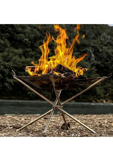 Vkemall Taşınabilir Kamp Izgarası Paslanmaz Çelik Dış Mekan İtfaiye İstasyonu Ultra Hafif Katlanır Izgara Büyük Boy Izgara Filesi İle Gümüş