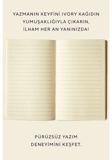 Vj Softtons Esnek Kapak Defter A6 80 Gr. Krem 96 Yp. Çizgili Kahverengi