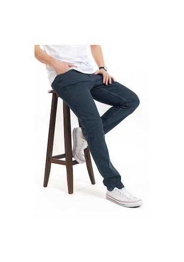 Yeni Sezon Erkek Dört Mevsimlik Likralı Regular Tam Kalıp Düz Paça Fermuarlı Yüksek Kaliteli Kot Pantolon 720-tint Yeşili Yeşil