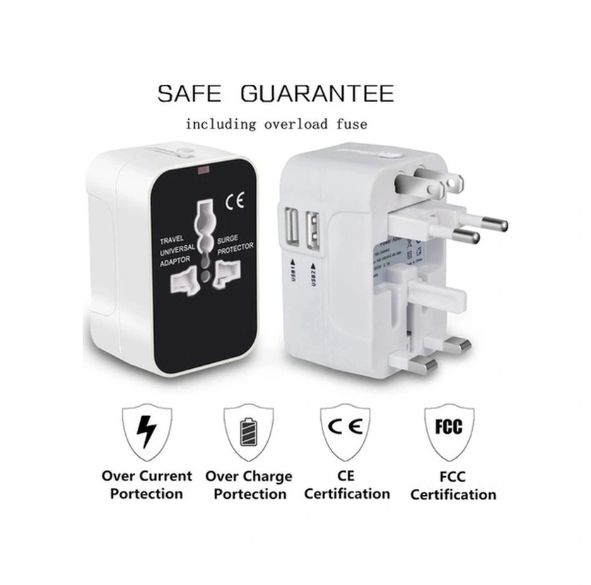 Fastbuy Global Kullanılabilir, Beyaz 2 Usb Portlu Entegre Seyahat Adaptörü - Duvar Şarj Cihazı