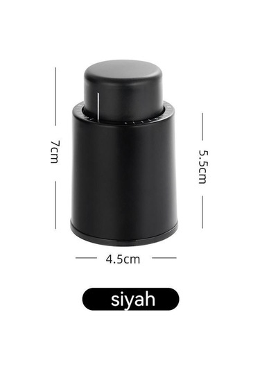 Yystore İtme Tipi Vakumlu Şarap Tıpası Tarih Kayıt Fonksiyonu Siyah