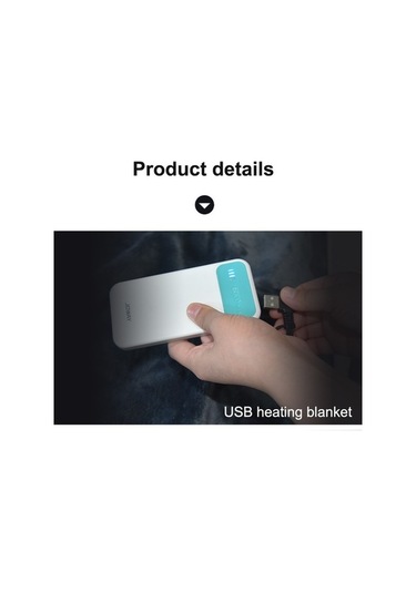 Trendooze Usb Şarj Isıtmalı Battaniye Kadife Isıtma Şal Gri Kr Gri