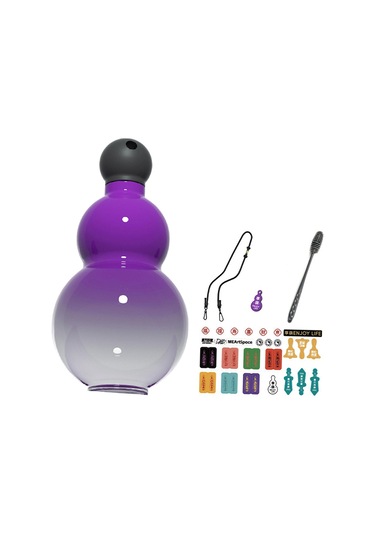 Suntek Gourd Su Şişesi 900 Ml Spor Seyahat Yürüyüş Sporları Mor