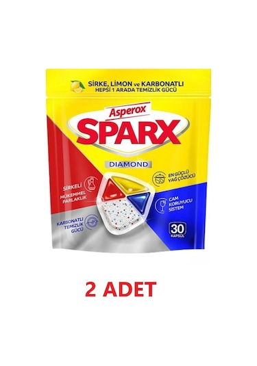 Asperox Sparx Bulaşık Makinesi Deterjanı 2 x 30 Tablet