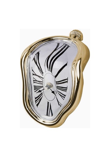 Dekoratif Saat Eriyen Saat - Gerçeküstü Masa Çerçevesi Masa Şık Eriyen Saat Ilham Verici Eğlenceli Ev Dekorasyonu Masa Saati En Iyi Doğum Günü Hediye Fikirleri Altın Renkli