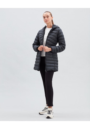 Skechers W Essential Maxi Length Hooded Jacket Kadın Siyah Mont S212005-001 Siyah