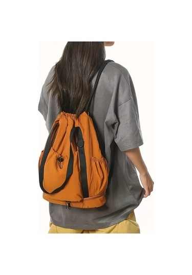 Elmpaly Khaki Renkli Unisex Nylon Sirt Cantasi Ayakkabi Bolmeli Hafif Spor Seyahat Cantasi Haki