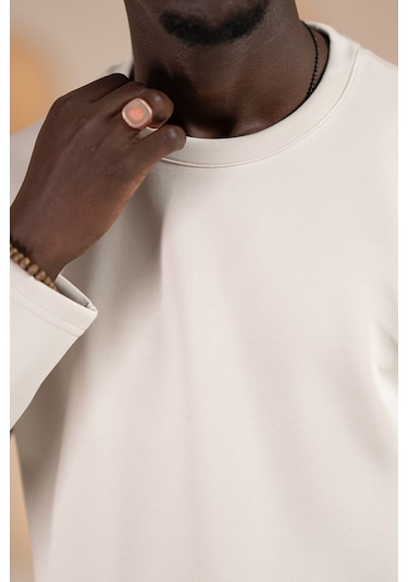 Paul Martin Modal Esnek Kumaş Regular Fit Mevsimlik Sweatshirt Krem