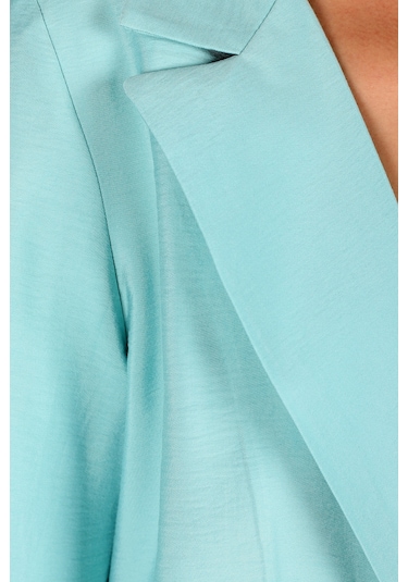 Armonika Kadın Turkuaz Cepli Oversize Ceket Arm-26k001005