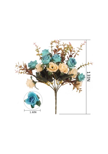 Hangfox 12 Adet Avrupa Stili Simülasyon Gülleri - 6 Dal, 2 Çiçek/dal, Konumu Serbest Ayar, İki Renk Kombinasyonlu, Vazo İçin Uygun