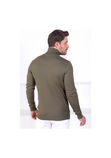 Ferraro K.Haki Balıkçı Yaka Pamuk Kazak Haki