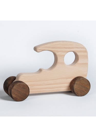 Ahşap El Yapımı Montessori Araba: Doğal Tekerlekli Oyuncak