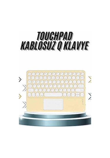 Android iOS Uyumlu Bluetooth Klavye Touchpad Slim Kablosuz Wifi Q Klavye
