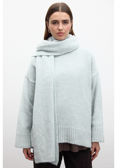 Yumuşak Atkı Mavi Mavi